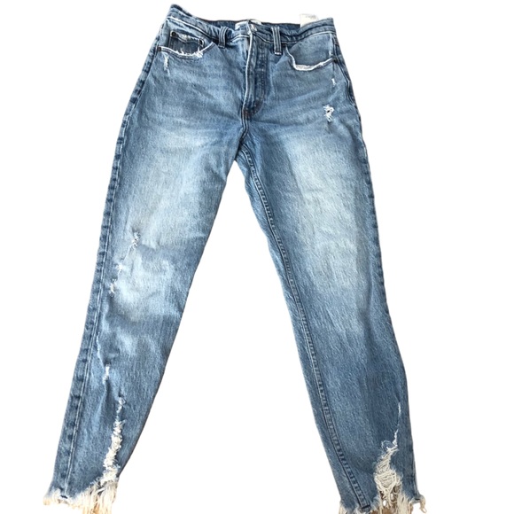 Zara The Skinny High Rise Distressed Ripped Jeans SZ 27 - Picture 5 of 15